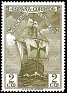 Spain 1930 Descubrimiento America 2 Ptas Verde Oliva Edifil 532
